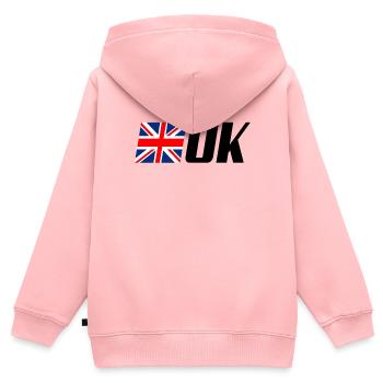 Offizielle Flagge des Vereinigten Königreichs - Kinder Premium Organic Zip Hoodie - Rosa - Hinten - AI Model Kid Female (0cm)