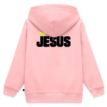 Jesus Christus - Kinder Premium Organic Zip Hoodie - Rosa - Hinten - AI Model Kid Female (0cm)