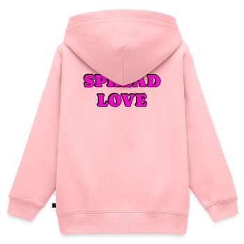 Spread Love Fette Typografie - Kinder Premium Organic Zip Hoodie - Rosa - Hinten - AI Model Kid Female (0cm)
