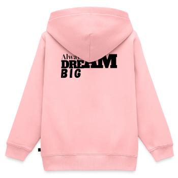Bold Dream Big Typography Tee - Kinder Premium Organic Zip Hoodie - Rosa - Hinten - AI Model Kid Female (0cm)