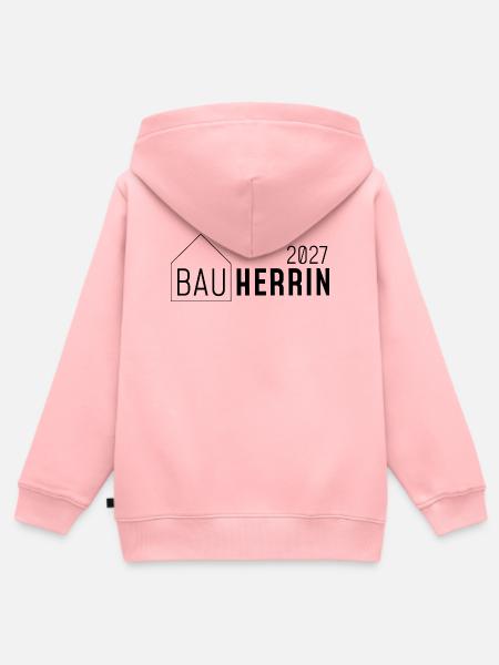 Bauherrin 2027 - Kinder Premium Organic Zip Hoodie - Rosa