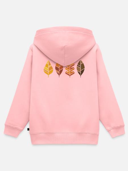 Geometrische Herbstlaub-Motive - Kinder Premium Organic Zip Hoodie - Rosa