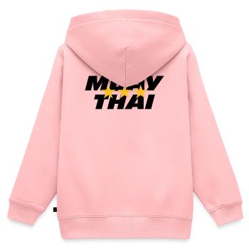 Muay Thai - Sweat Premium à capuche zippé enfant bio - rose - Dos - AI Model Kid Female (0cm)