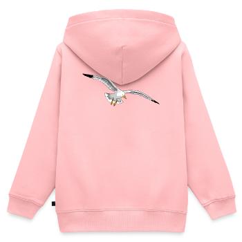 mouette - Sweat Premium à capuche zippé enfant bio - rose - Dos - AI Model Kid Female (0cm)