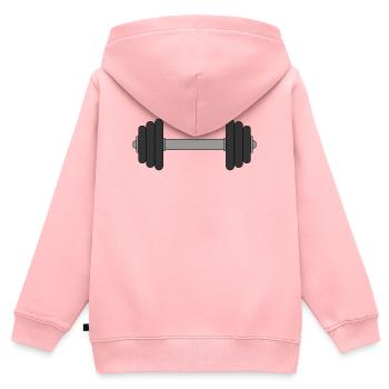 Haltère - Sweat Premium à capuche zippé enfant bio - rose - Dos - AI Model Kid Female (0cm)