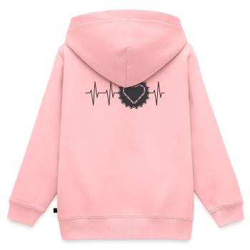 Pulse Bike Battement de coeur pignon Amour du vélo - Sweat Premium à capuche zippé enfant bio - rose - Dos - AI Model Kid Female (0cm)
