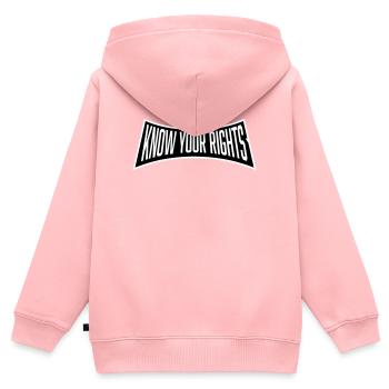 Know Your Rights Aktivismus Gerechtigkeit Freiheit - Kinder Premium Organic Zip Hoodie - Rosa - Hinten - AI Model Kid Female (0cm)
