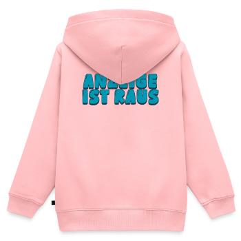 Anzeige ist raus - Kinder Premium Organic Zip Hoodie - Rosa - Hinten - AI Model Kid Female (0cm)