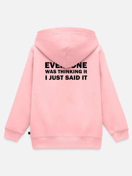 Lustiges, cooles Zitat - Kinder Premium Organic Zip Hoodie - Rosa