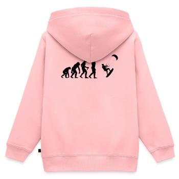 Idée cadeau pour un kitesurfeur avec le kitesurf - Sweat Premium à capuche zippé enfant bio - rose - Dos - AI Model Kid Female (0cm)