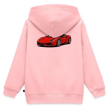 Roter Sportwagen Illustration - Kinder Premium Organic Zip Hoodie - Rosa - Hinten - AI Model Kid Female (0cm)