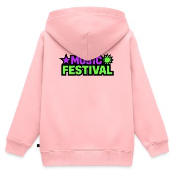 Music Festival Schriftzug Grafik - Kinder Premium Organic Zip Hoodie - Rosa - Hinten - AI Model Kid Female (0cm)