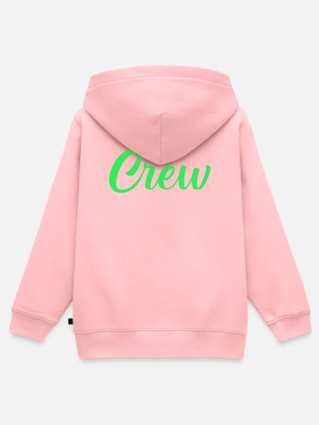 Crew Neon Script - Kinder Premium Organic Zip Hoodie - Rosa