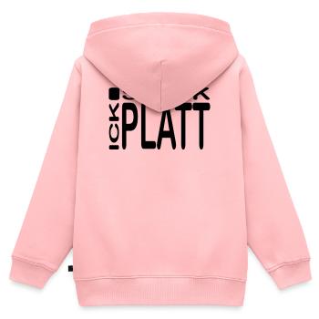 Ick snack Platt - Kinder Premium Organic Zip Hoodie - Rosa - Hinten - AI Model Kid Female (0cm)