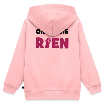 Wir verlieren nichts! - Kinder Premium Organic Zip Hoodie - Rosa - Hinten - AI Model Kid Female (0cm)