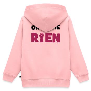 On lâche rien ! - Kinder Premium Organic Zip Hoodie - Rosa - Hinten - AI Model Kid Female (0cm)