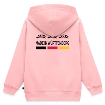 Made in Württemberg - Kinder Premium Organic Zip Hoodie - Rosa - Hinten - AI Model Kid Female (0cm)
