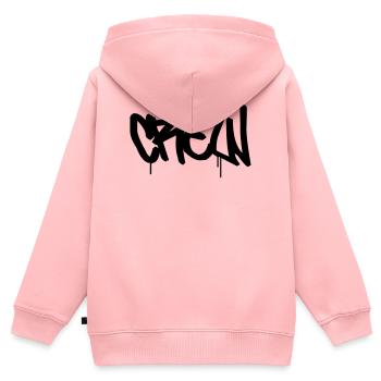 CREW - Sweat Premium à capuche zippé enfant bio - rose - Dos - AI Model Kid Female (0cm)