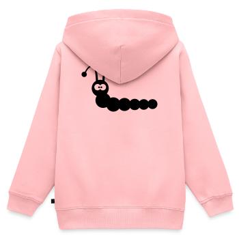 Lustiger Wurm - Kinder Premium Organic Zip Hoodie - Rosa - Hinten - AI Model Kid Female (0cm)