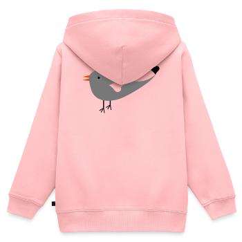 Moineau - Sweat Premium à capuche zippé enfant bio - rose - Dos - AI Model Kid Female (0cm)