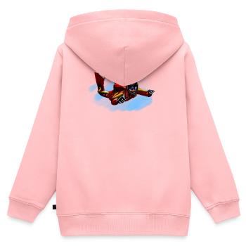skydiver - Kinder Premium Organic Zip Hoodie - Rosa - Hinten - AI Model Kid Female (0cm)