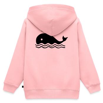 Baleine baleine - Sweat Premium à capuche zippé enfant bio - rose - Dos - AI Model Kid Female (0cm)