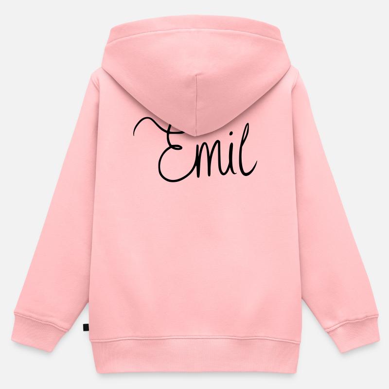 Emil - Sweat Premium à capuche zippé enfant bio - rose