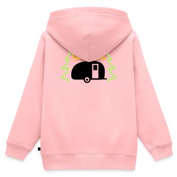Camper - Urlaubsreif - Kinder Premium Organic Zip Hoodie - Rosa - Hinten - AI Model Kid Female (0cm)