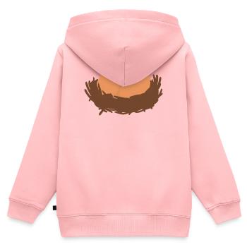 Oeufs Nid Oeufs Pâques - Sweat Premium à capuche zippé enfant bio - rose - Dos - AI Model Kid Female (0cm)