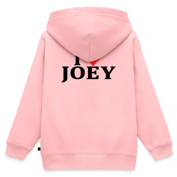Name T-Shirt I love Joey T-Shirt Geschenkidee - Kinder Premium Organic Zip Hoodie - Rosa - Hinten - AI Model Kid Female (0cm)