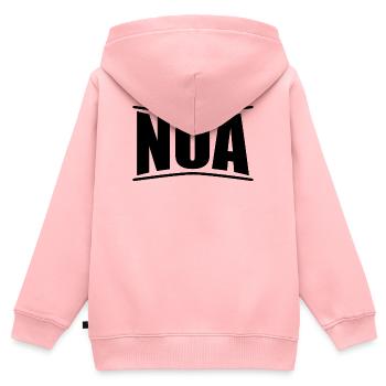 Noa t-shirt t-shirt idée cadeau - Sweat Premium à capuche zippé enfant bio - rose - Dos - AI Model Kid Female (0cm)