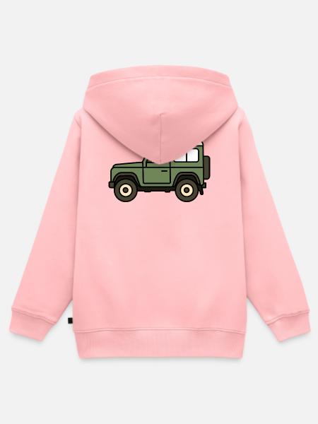 Geländewagen - Kinder Premium Organic Zip Hoodie - Rosa