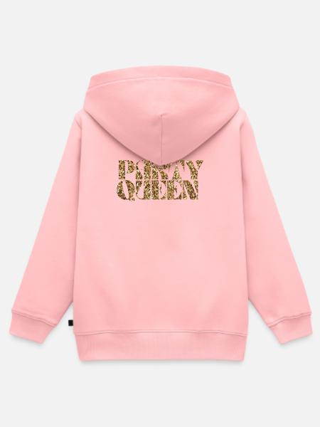 Party Queen Glitzer Gold - Kinder Premium Organic Zip Hoodie - Rosa