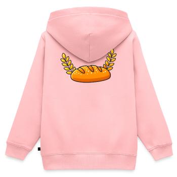 Goldener Brotleib mit Weizenzweigen - Kinder Premium Organic Zip Hoodie - Rosa - Hinten - AI Model Kid Female (0cm)