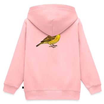 Goldammer Vogel - Kinder Premium Organic Zip Hoodie - Rosa - Hinten - AI Model Kid Female (0cm)