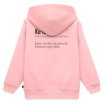 Kalorien Definition – Lustiger Spruch - Kinder Premium Organic Zip Hoodie - Rosa - Hinten - AI Model Kid Female (0cm)