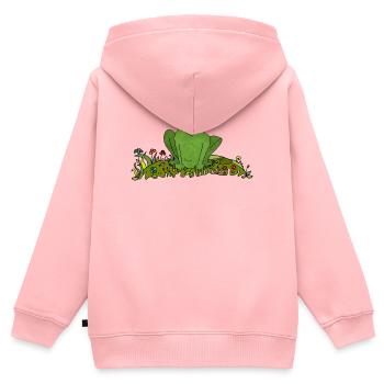 Frosch - Kinder Premium Organic Zip Hoodie - Rosa - Hinten - AI Model Kid Female (0cm)