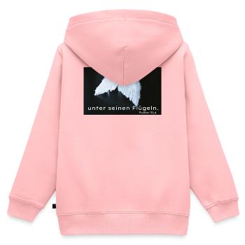 Engelflügel Psalm 91:4 - Kinder Premium Organic Zip Hoodie - Rosa - Hinten - AI Model Kid Female (0cm)