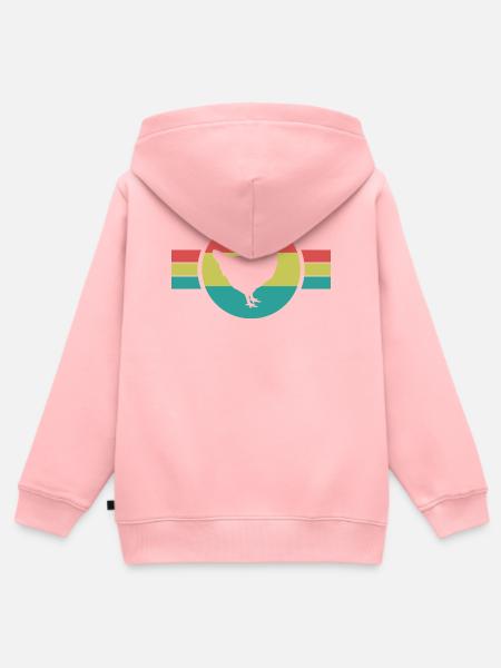 Huhn Retro Silhouette - Kinder Premium Organic Zip Hoodie - Rosa