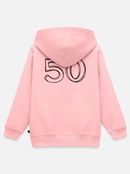 Zahl 50 handgezeichnet - Kinder Premium Organic Zip Hoodie - Rosa