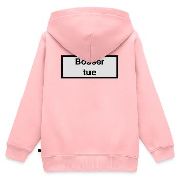 Bosser tue :) - Sweat Premium à capuche zippé enfant bio - rose - Dos - AI Model Kid Female (0cm)