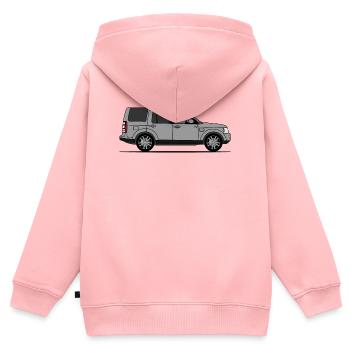 Entdeckung 4 Grau - Kinder Premium Organic Zip Hoodie - Rosa - Hinten - AI Model Kid Female (0cm)