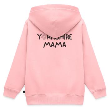 YORKSHIRE MAMA - Kinder Premium Organic Zip Hoodie - Rosa - Hinten - AI Model Kid Female (0cm)