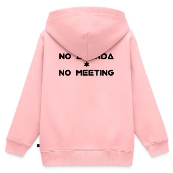No Agenda No meeting - Kinder Premium Organic Zip Hoodie - Rosa - Hinten - AI Model Kid Female (0cm)