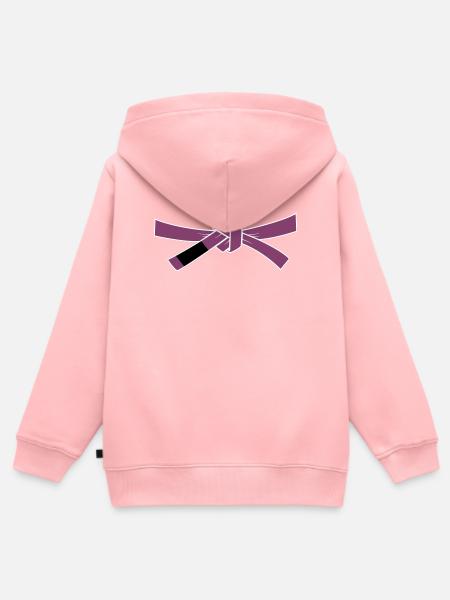 Purplebelt - Purple Belt - Kids Premium Organic Zip-up Hoodie - rose