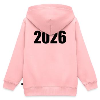 2026 - Sweat Premium à capuche zippé enfant bio - rose - Dos - AI Model Kid Female (0cm)