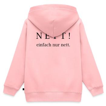 Nett! einfach nur nett. - Kinder Premium Organic Zip Hoodie - Rosa - Hinten - AI Model Kid Female (0cm)