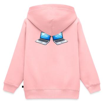 Laptop - Kinder Premium Organic Zip Hoodie - Rosa - Hinten - AI Model Kid Female (0cm)