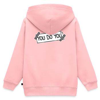 Tu fais ton drôle Confiance en toi Logo de la liberté - Sweat Premium à capuche zippé enfant bio - rose - Dos - AI Model Kid Female (0cm)