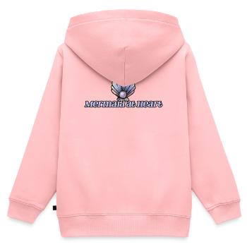 Meerjungfrau im Herzen Muschel-Emblem - Kinder Premium Organic Zip Hoodie - Rosa - Hinten - AI Model Kid Female (0cm)
